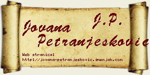 Jovana Petranjesković vizit kartica